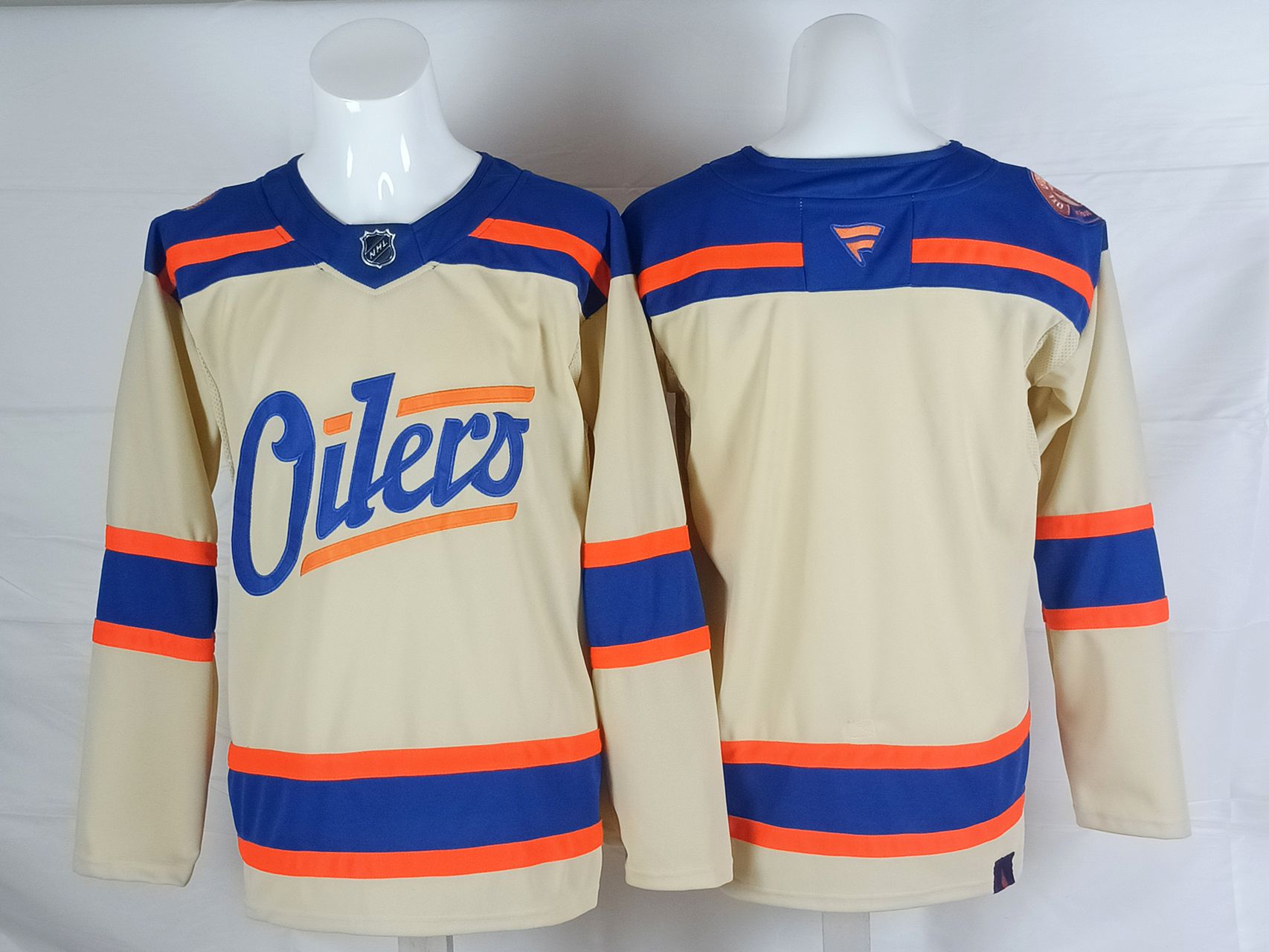 Men Edmonton Oilers Blank Cream 2025 NHL Jersey style 001